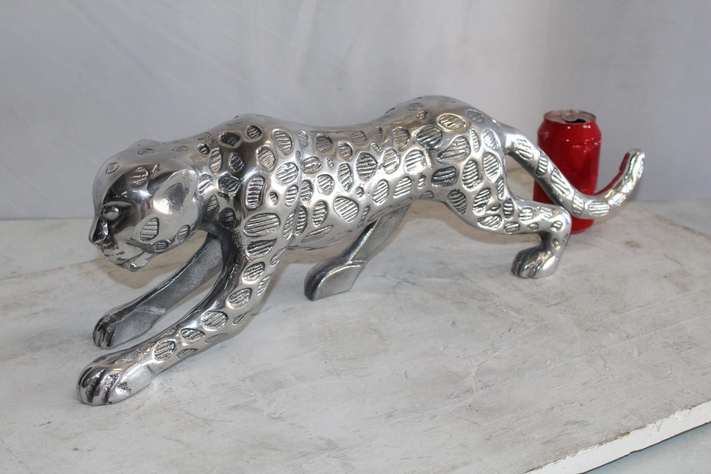 Aluminum Jaguar Statue, Graceful Elegance for Your Home Décor 24" x 4" x 7"H