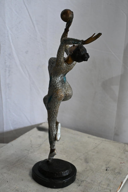 Ballet Dancer Bronze Statue Marble Base Female Sculpture 8"x5"x23"H