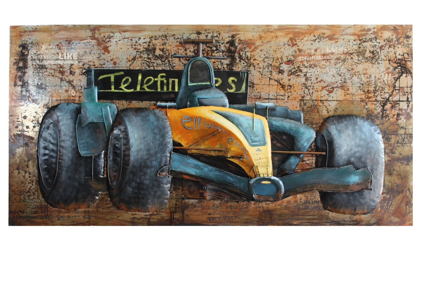 NIFAO Formula One Racing Car Sheet Metal 3D Wall Art Painting 79" x 2" x 40"H