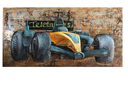NIFAO Formula One Racing Car Sheet Metal 3D Wall Art Painting 79" x 2" x 40"H