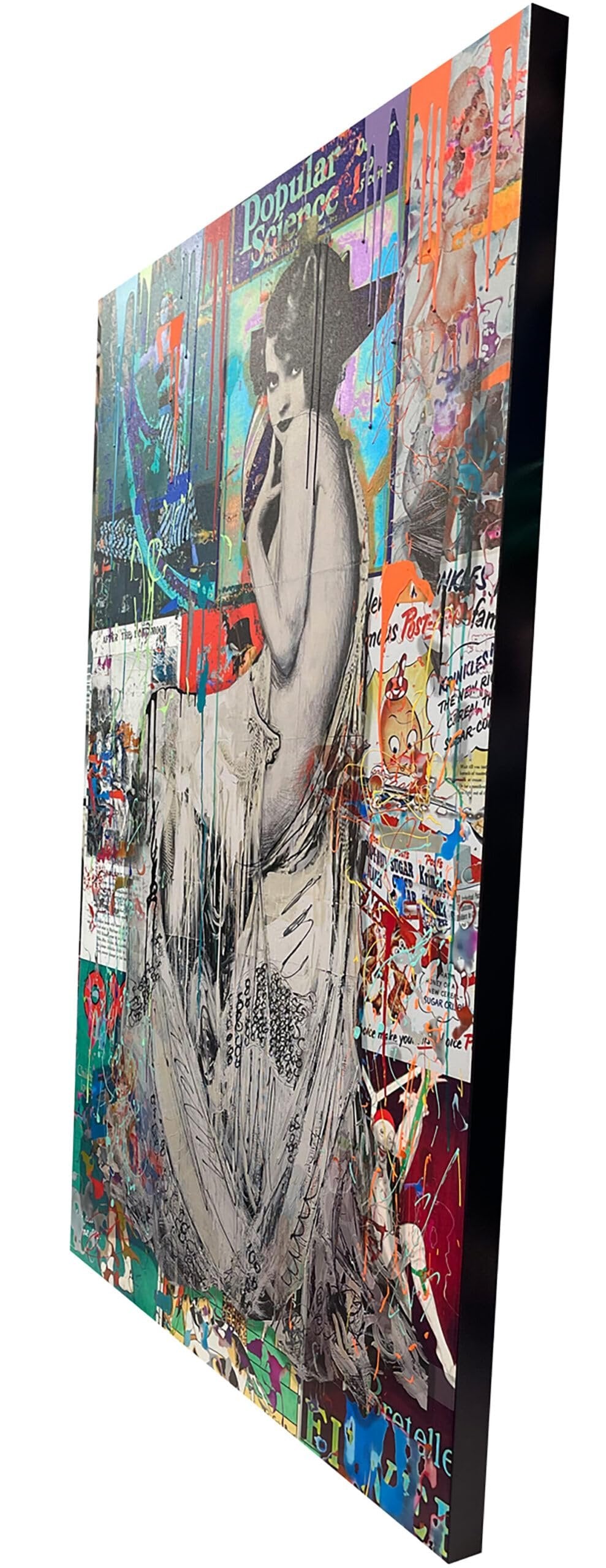 The Girl Next Door, original mixed media on canvas by Oliver Neilson, 38x60