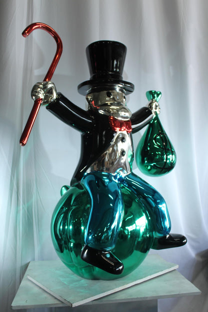 NIFAO Giant Wealthy Gentleman Sculpture with Champagne Pop Art Resin 49"x36"x58"H