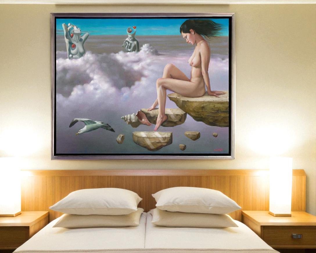 La Dama Del Mar, Nude Art, limited edition giclee by Nelson Calderon, 38x30