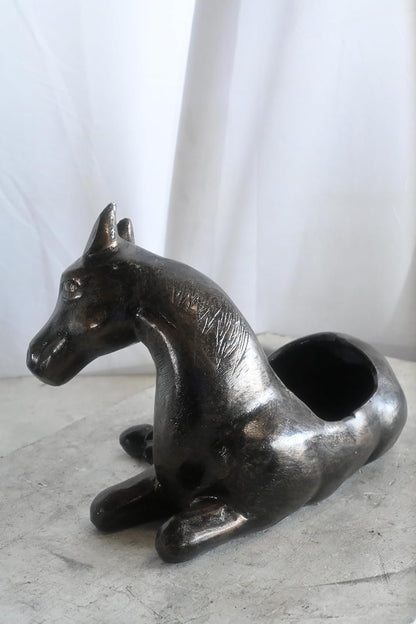 Resting Foal Horse Aluminum Planter Sculpture Home Decor 17"x12"x12"H