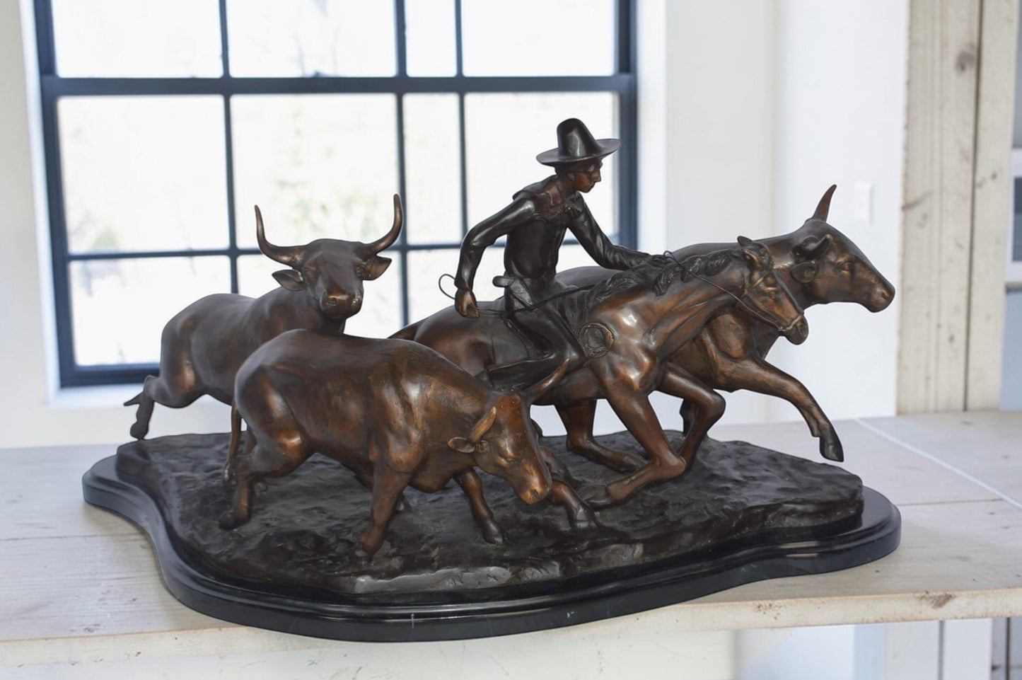 Stampede by Remington bronze statue - Size: 30"L x 17"W x 15"H.