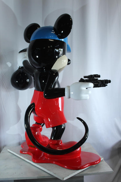 NIFAO Giant Cartoon Mouse Sculpture with Money Bag Pop Art Resin Statue 45"x20"x50"H