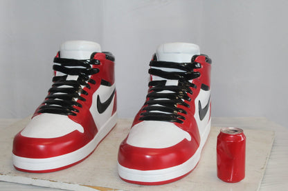 Oversized Red and White Nike Dunk Resin Statue 19" x 7" x 12"H