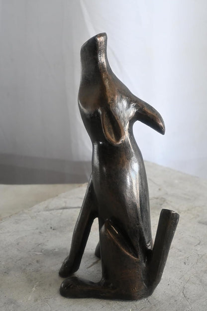 Howling Coyote Small Aluminum Statue Wildlife Collection 6"x8"x14"H