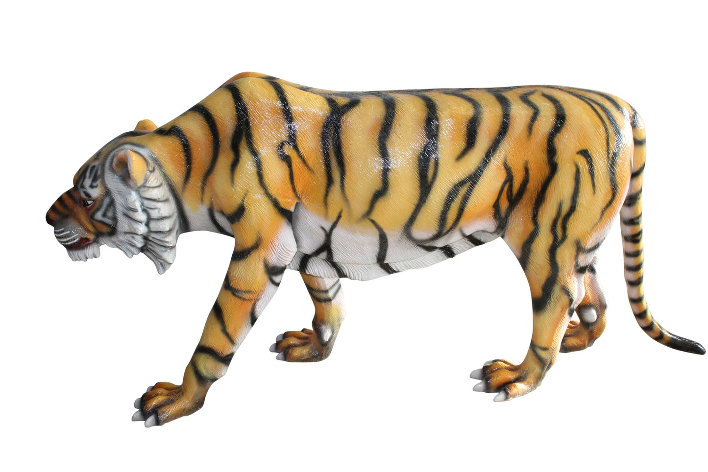 Life Size Fiberglass Tiger Statue, Captivating Majesty 92" x 20" x 40"H