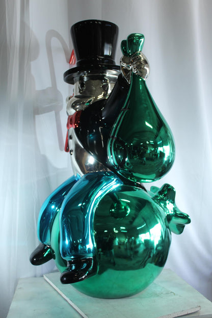 NIFAO Giant Wealthy Gentleman Sculpture with Champagne Pop Art Resin 49"x36"x58"H