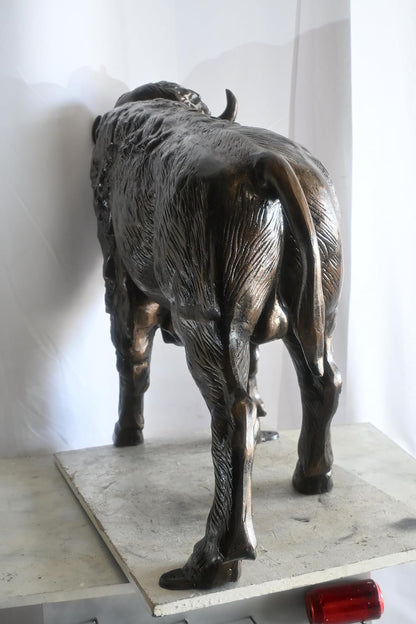 Aluminum American Bison Sculpture Dark Bronze Patina Art 46"x15"x35"H