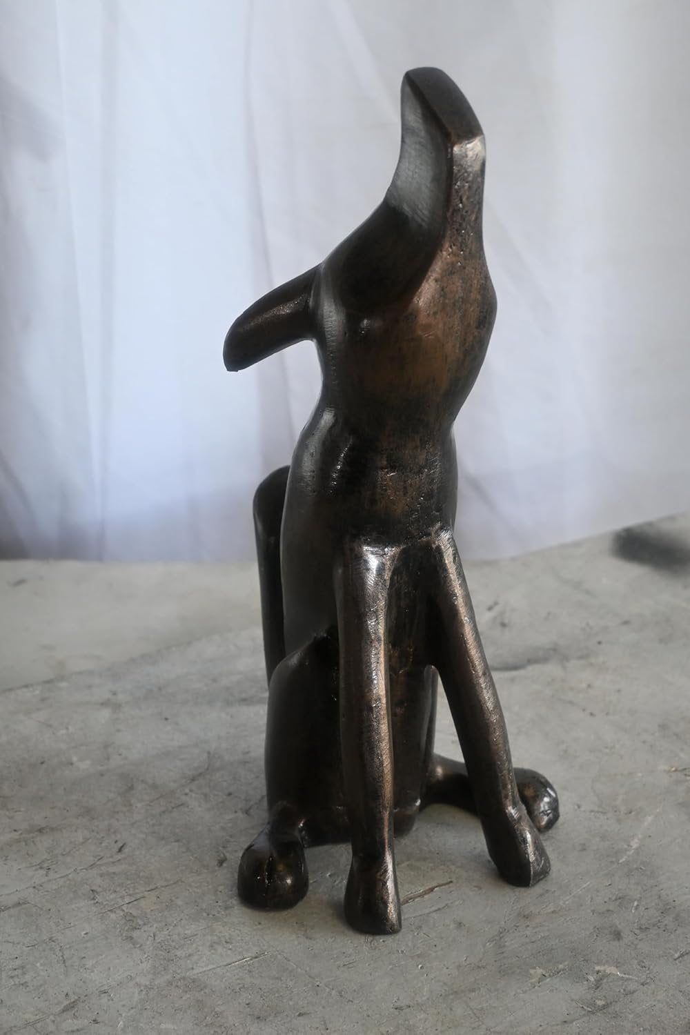 Howling Coyote Small Aluminum Statue Wildlife Collection 6"x8"x14"H
