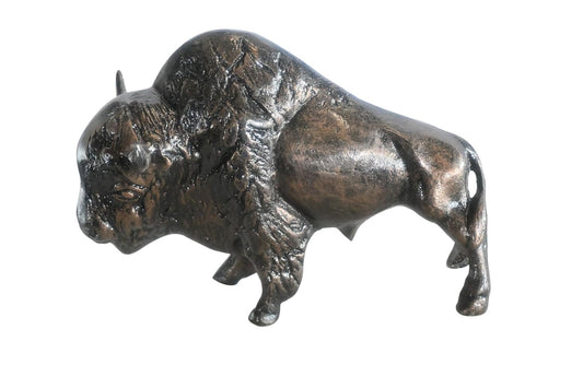 Detailed American Bison Buffalo Tabletop Aluminum Statue 16"x7"x11"H