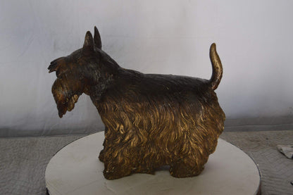 Terrier Dog Bronze Statue -  Size: 19"L x 8"W x 15"H.