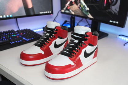 Oversized Red and White Nike Dunk Resin Statue 19" x 7" x 12"H