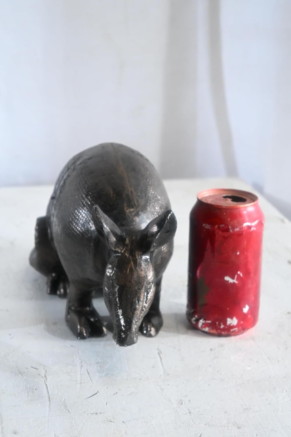 Foraging Armadillo Sculpture Aluminum statue Bronze Tone Finish 12"x6"x7"H