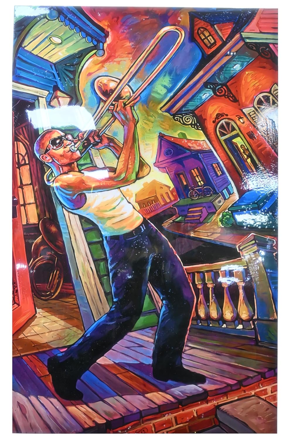 New Orleans Jazz Musician Pop Art Resin Canvas 42"x66"