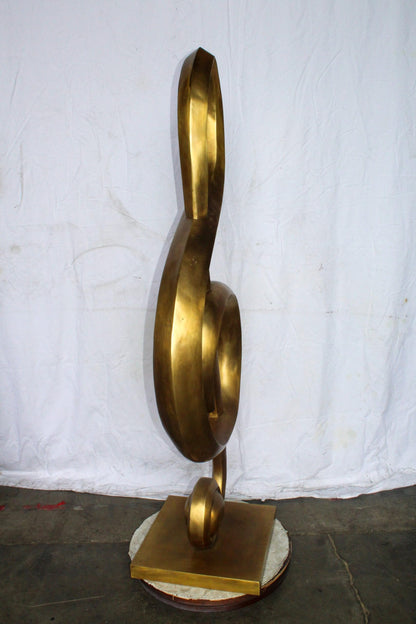 Treble Clef Music Note Giant Bronze Statue Gold Finish 27" x 18" x 67"H