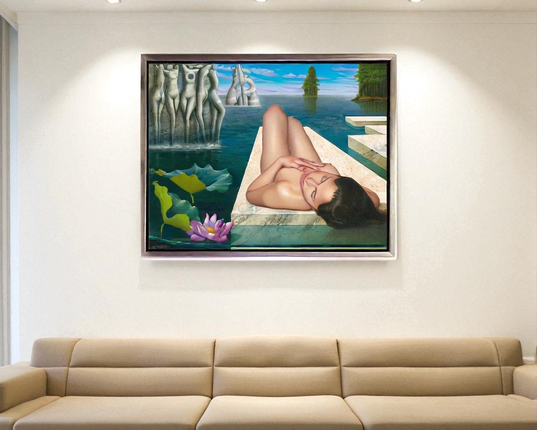 El Lago Magico, Nude Art, limited edition giclee by Nelson Calderon, 38x30
