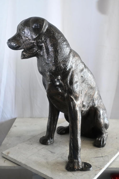 Life Size Sitting Rottweiler Handcrafted Aluminum Dog Statue 30"x14"x30"H