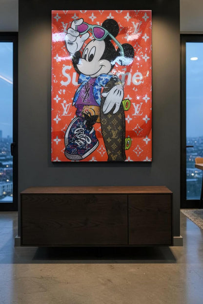 Skater Mouse Streetwear Pop Art Resin Canvas 40"x60"