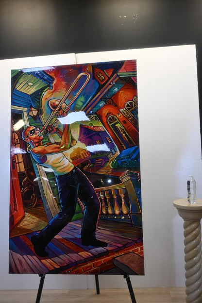 New Orleans Jazz Musician Pop Art Resin Canvas 42"x66"
