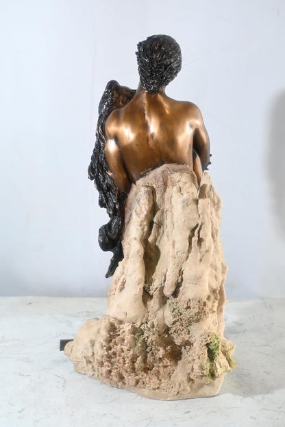 Manel Vidal Pasion Bronze Lovers Embrace Sculpture Ebano 11"x7"x20"H