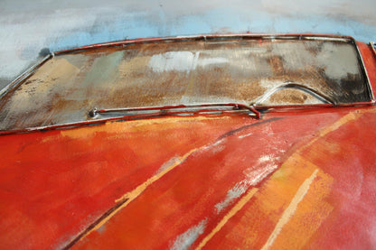 NIFAO Ferrari Inspired 250 GTO Red Racing Car 3D Metal Wall Art 79" x 2" x 40"H