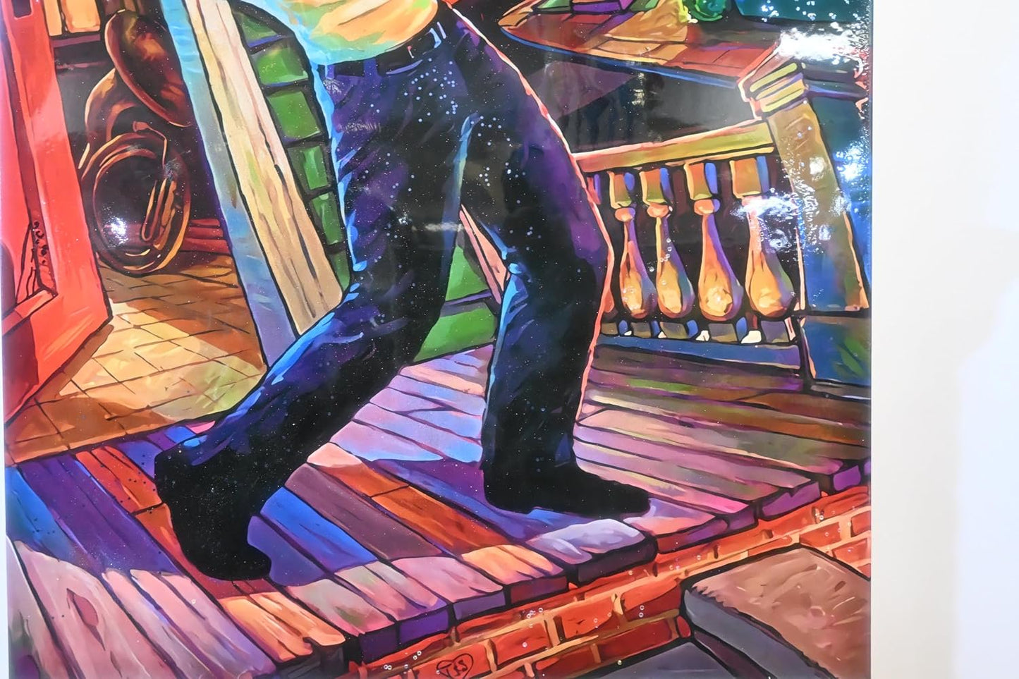 New Orleans Jazz Musician Pop Art Resin Canvas 42"x66"