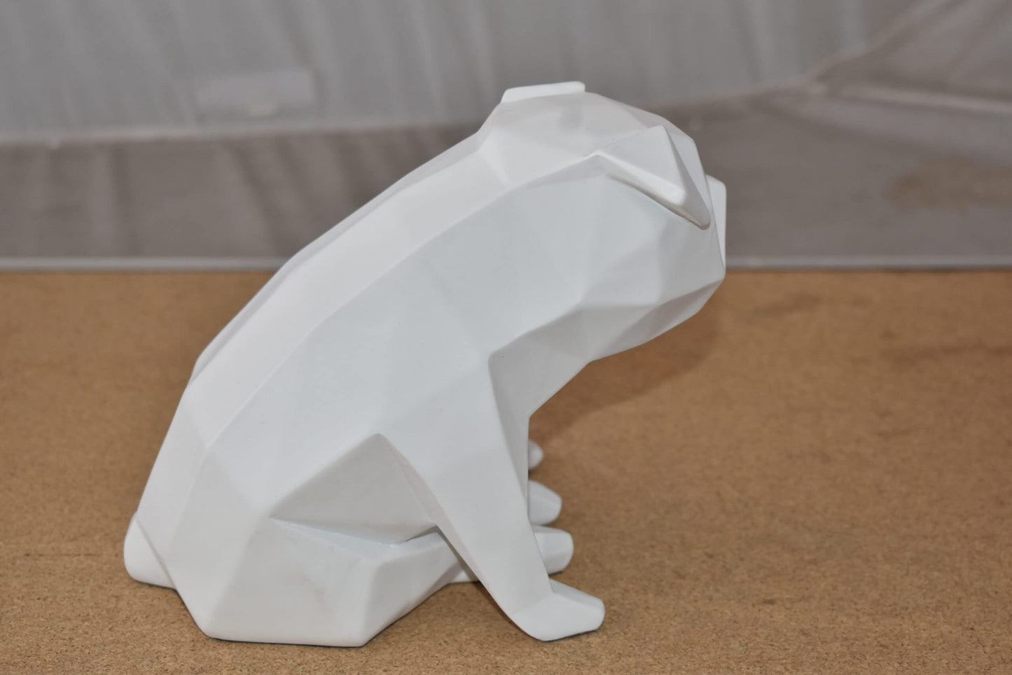 White Textiled Puppy Resin Statue Size: 9" x 6" x 7"H