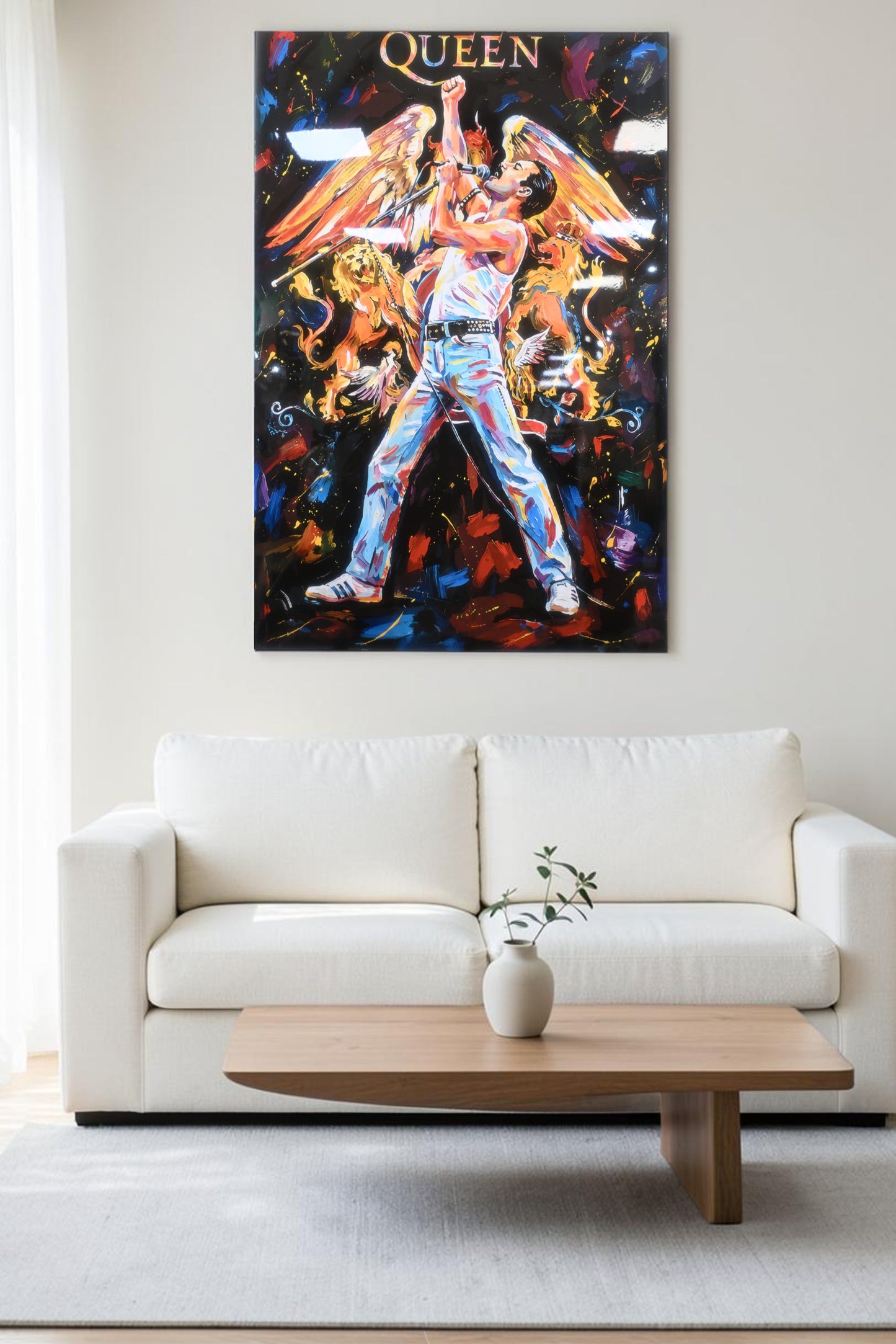 Freddie Mercury Queen Tribute Pop Art Resin Canvas 40"x50"