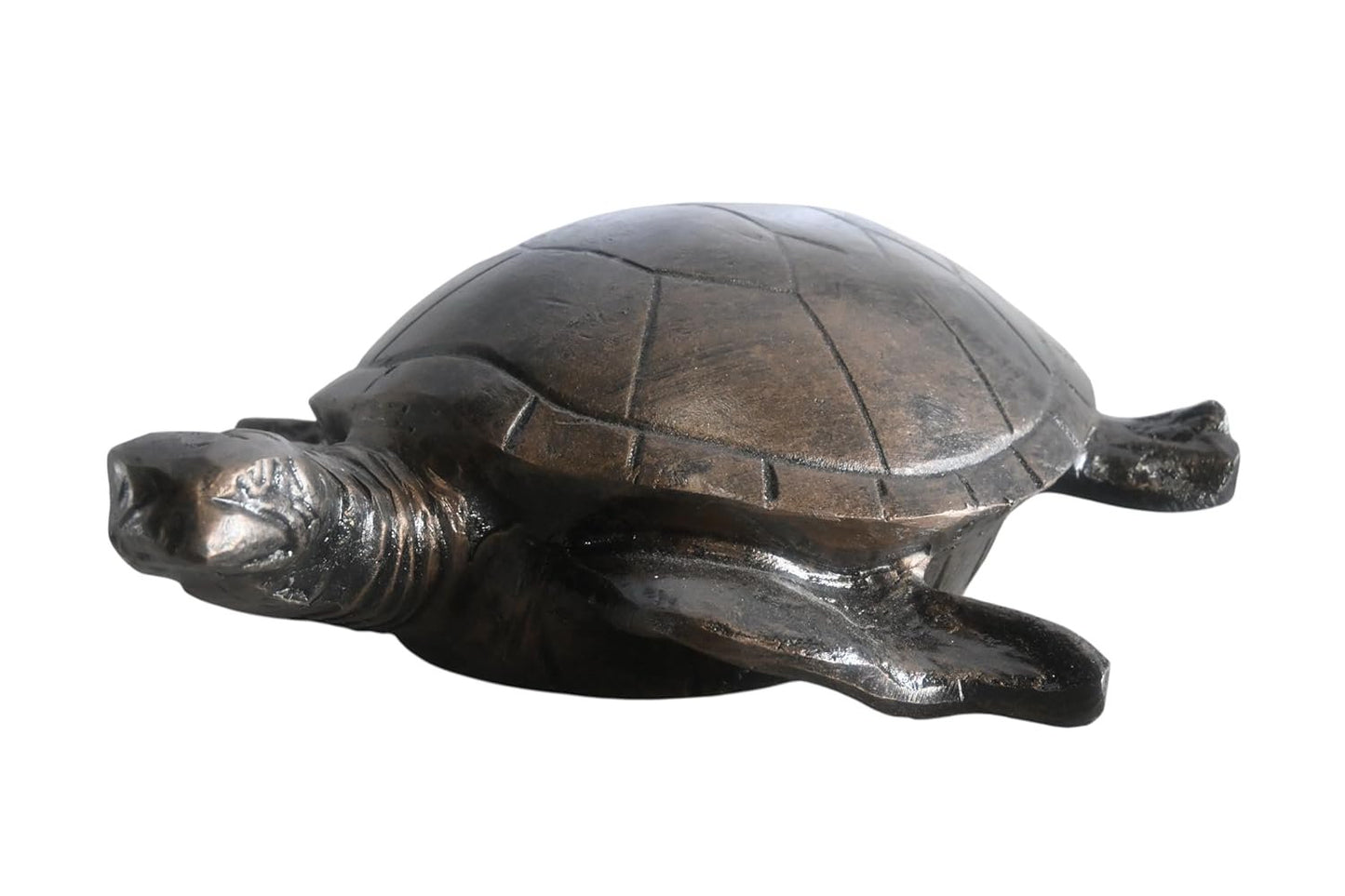 Hand Sculpted Sea Turtle Tabletop Aluminum Coastal Decor 15"x8"x10"H