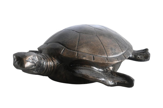 Hand Sculpted Sea Turtle Tabletop Aluminum Coastal Decor 15"x8"x10"H