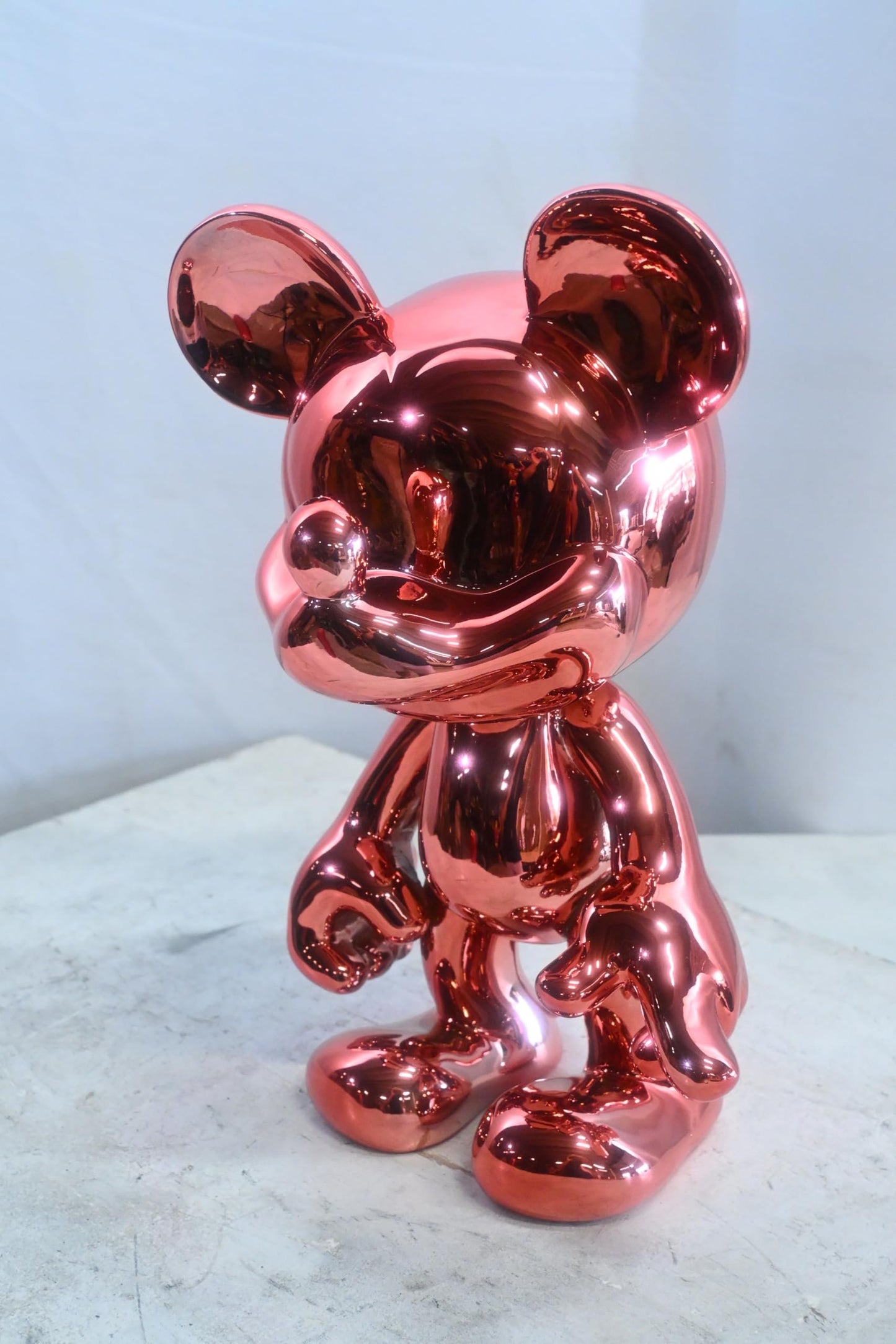 Rose Gold Mouse Cartoon Character Resin Sculpture Figurine 12"x9"x16"H