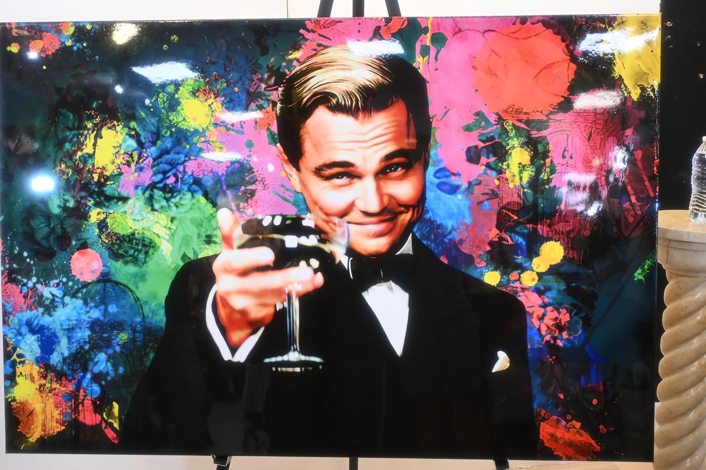 Leonardo DiCaprio Gatsby Toast Resin Covered Canvas 60"x40"