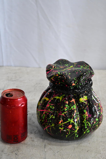 NIFAO Money Bag Ceramic Figurine Dollar Sign Andres Mendez Art 6"x6"x7"H