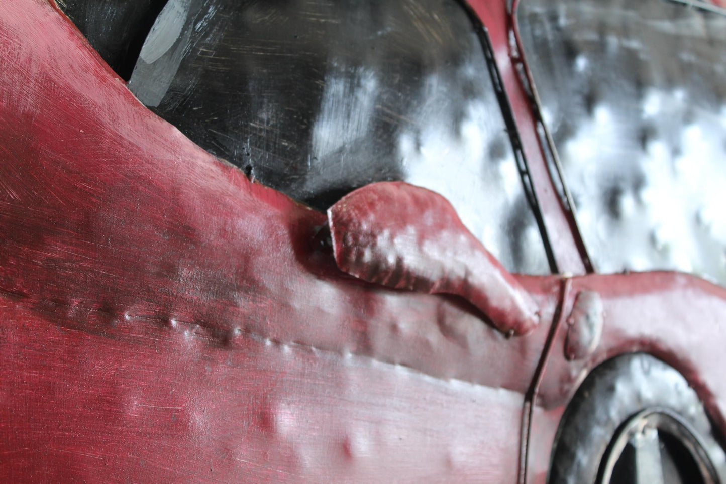 NIFAO Ferrari Inspired Red Sports Car Metal Wall Art with 3D Accents 79" x 2" x 40"H