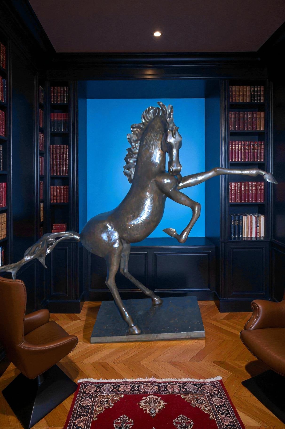 Original 6 of 8 Horse Statue by Attilio de Luca -  Size: 74"L x 19"W x 45"H.