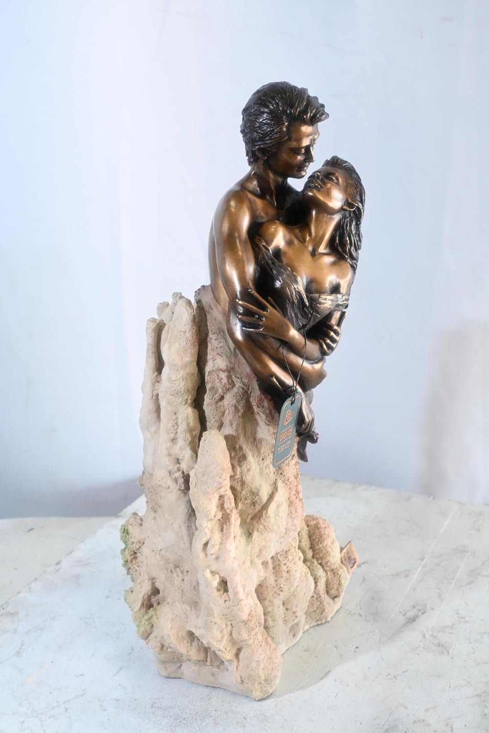 Manel Vidal Pasion Bronze Lovers Embrace Sculpture Ebano 11"x7"x20"H