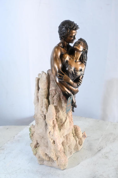 Manel Vidal Pasion Bronze Lovers Embrace Sculpture Ebano 11"x7"x20"H