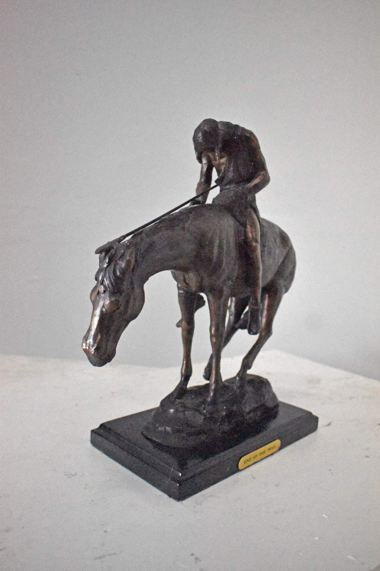 James Fraser Replica End of the Trail Bronze Statue - Size: 15"L x 6"W x 15"H.