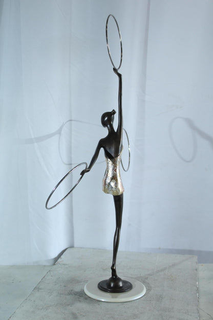 NIFAO Bronze Sculpture Lady Dancer by Liliana Mendez Art Statue 26"x8"x33"H