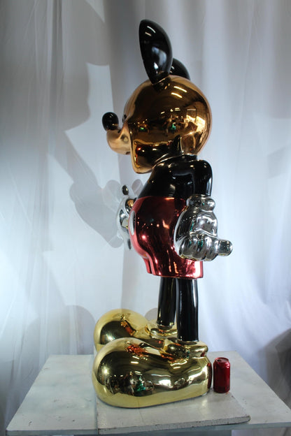 NIFAO Giant Cartoon Mouse Sculpture Metallic Pop Art Resin Statue 37"x20"x59"H