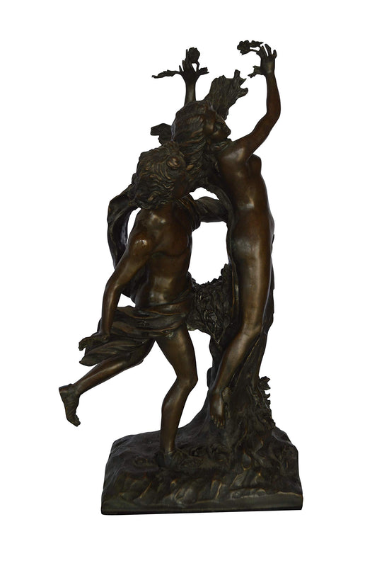 Young Lovers Bronze Statue Art Nude -  Size: 13"L x 10"W x 22"H.