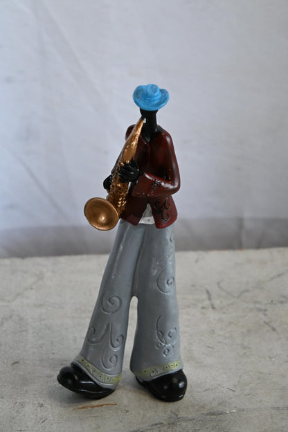 NIFAO Jazz Saxophone Player Resin Figurine Musician Statue 4"x3"x10"H