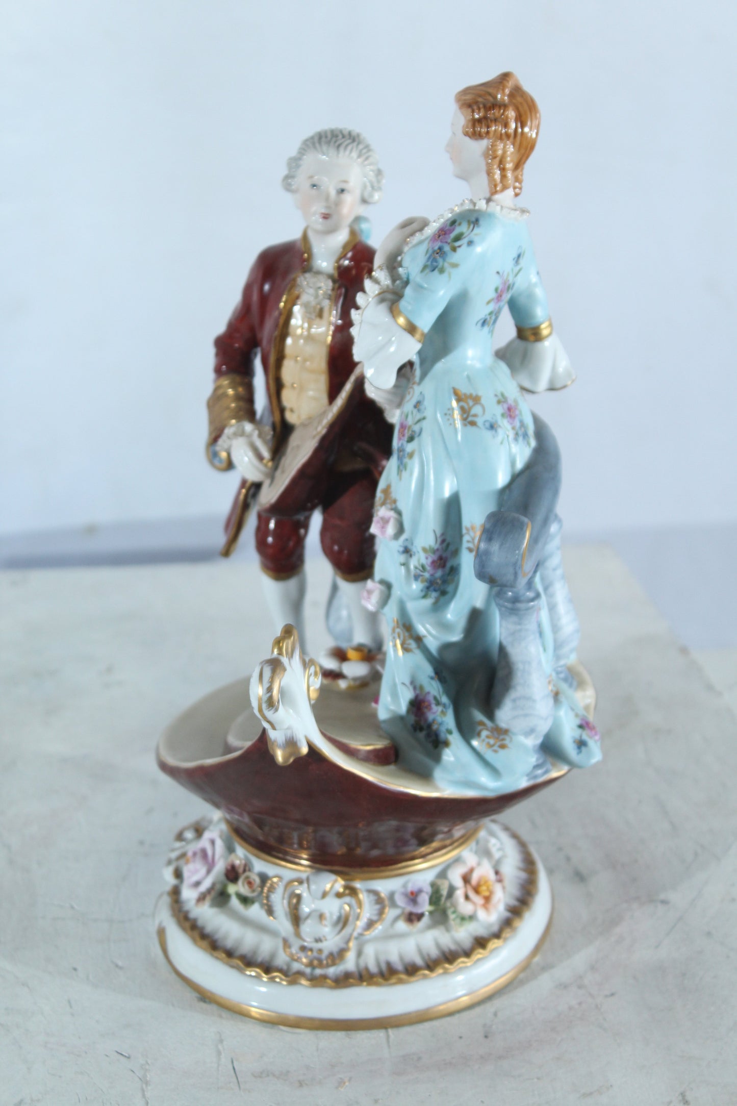 NIFAO Porcelain Courting Couple Figurine 11" x 10" x 16"H
