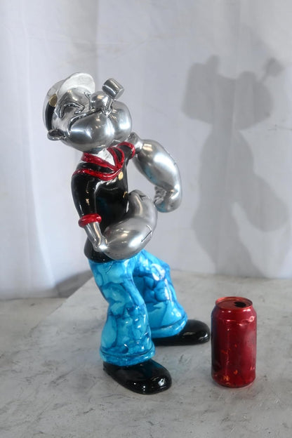 Popeye Sailor Replica Statue Flexing Arms Aluminum Decor 12"x9"x17"H