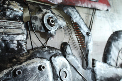 NIFAO Metal Motorcycle Wall Art Painting with Raised Sheet Metal 79" x 2" x 40"H