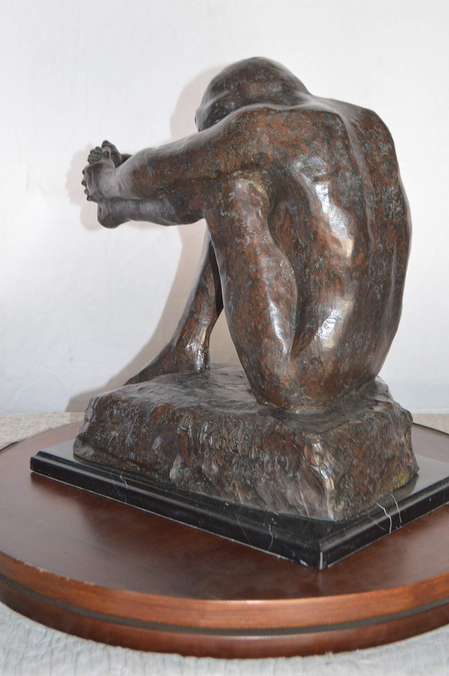 The Despair Rodin Replica Bronze Statue -  Size: 12"L x 11"W x 19"H.