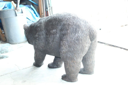 A Bear Walking Bronze Hand-Crafted Durable Design Statue - Welcome Sign Guest Greeter Decor for Patio Garden, Lawn, Home, Backyard - Home Decor - Art Decoration - 39" Length x 12" Width x 24" Height